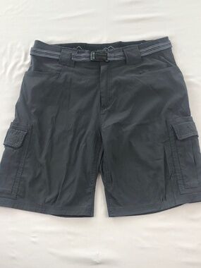 Eddie Bauer Cargo Shorts Mens Size 36 Dark Gray Outdoors Hiking Belted